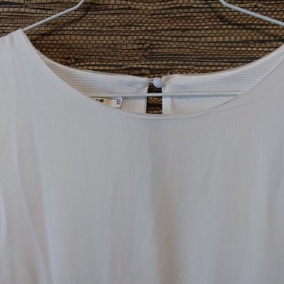 Yilijuan Aqua & White Tunic Blouse / Mini Dress | XXL | Pre-Loved Perfection - Picture 5 of 9